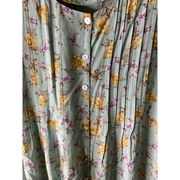 Vintage CDC Floral Dress Size 22 Nightgown Sleepwear Pleated Shoulder Pads - Picture 6 of 9